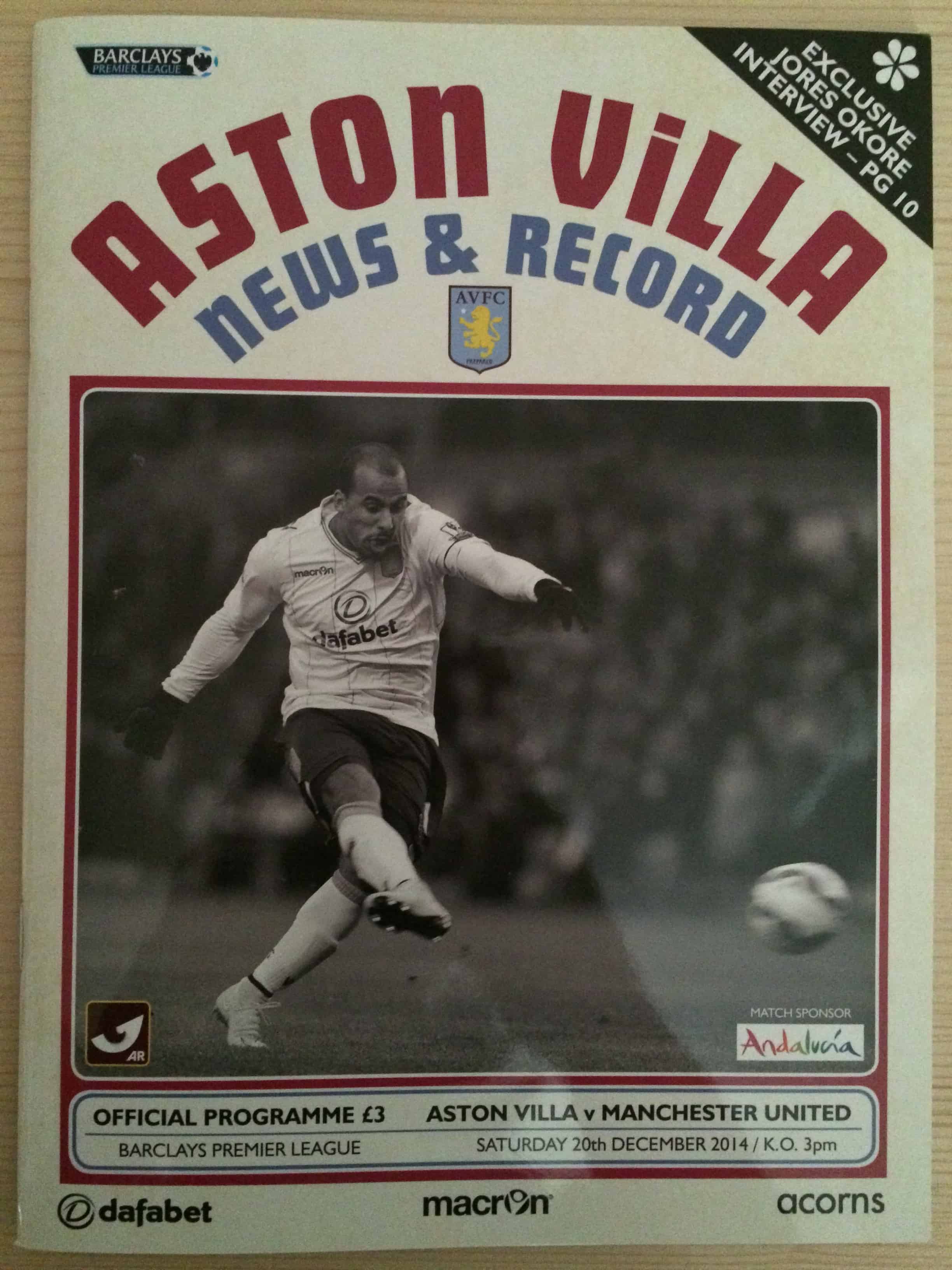 Aston Villa FC v Manchester United FC